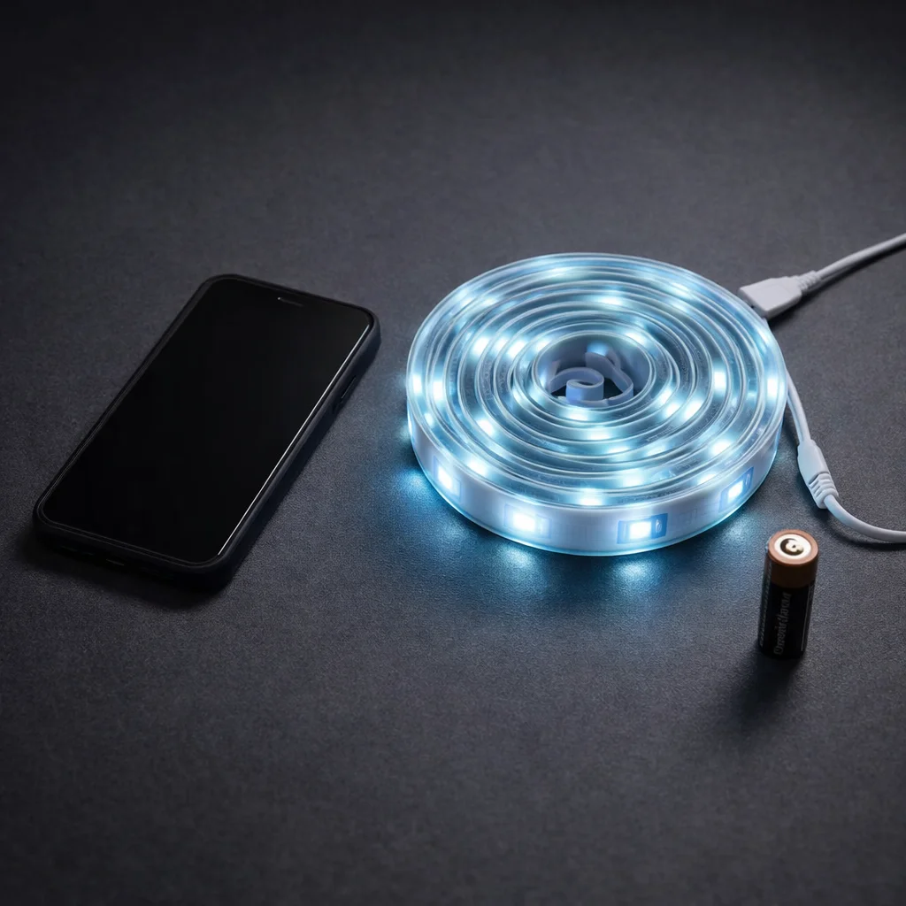 RGB LED Lights Strip for Room Decor - scale view